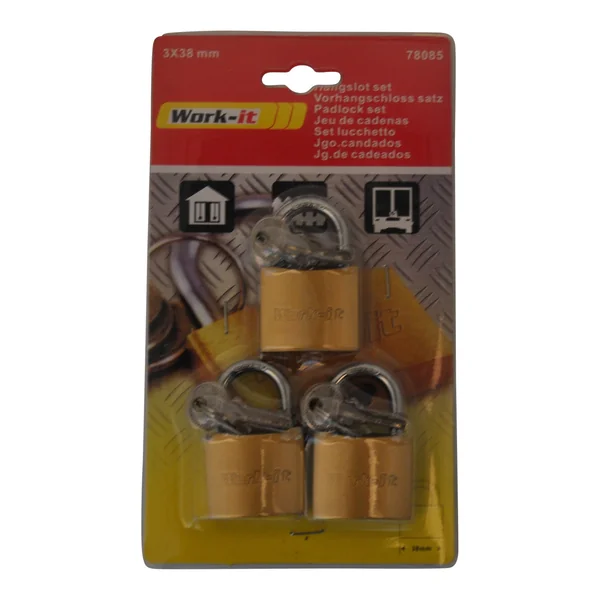 3 cadenas avec la même clé - 40 mm - même Serrures