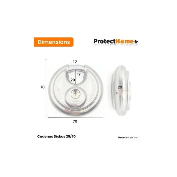 Abus cadenas rond diskus 24/70