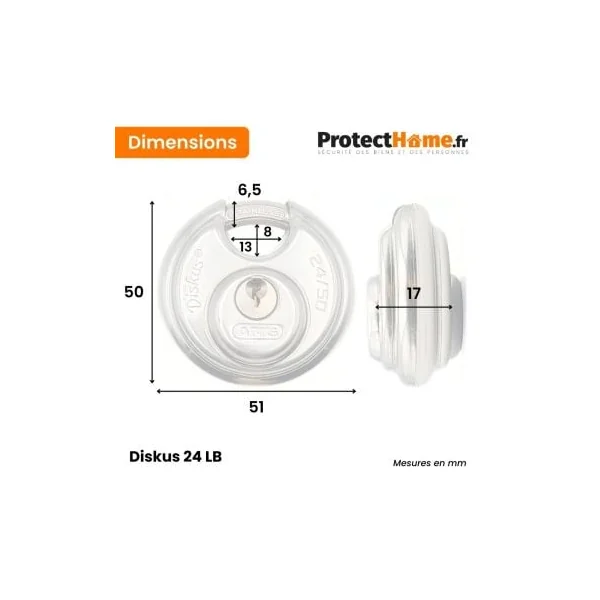 Abus cadenas rond diskus 24Ib spécial extérieur