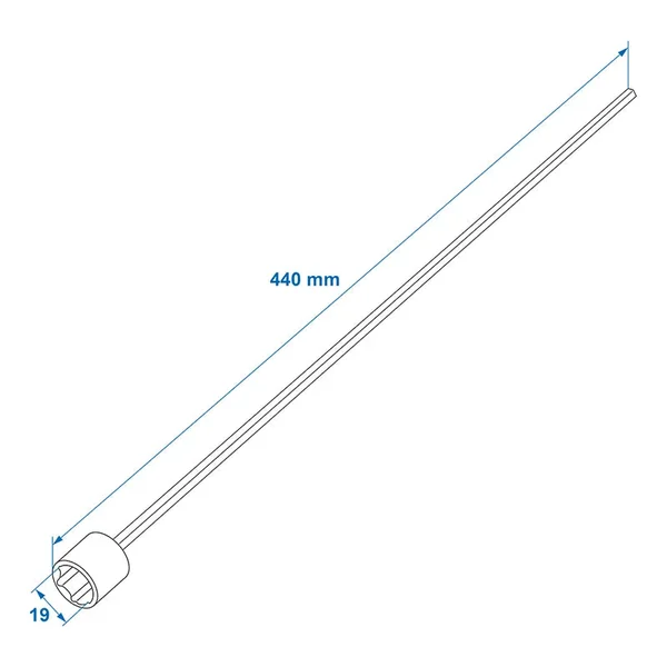 Adaptateur de rallonge 440 mm / 19 mm pour pied d'angle - convient à presque tous les types de caravanes