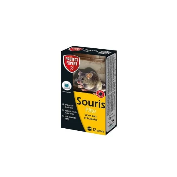 Appat souricide lieux secs et humides x12