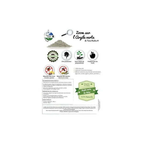 Argile Verte naturelle anti mouche arbre à fruit 3kg