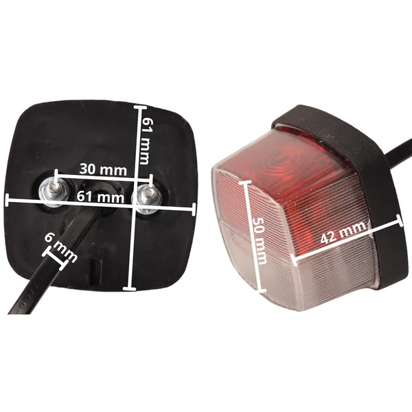 Aspock squarepoint Feu de gabarit rouge/blanc - 2 mètres de câble DC 2x0,75 mm²