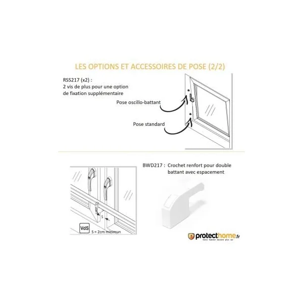 Barre blindée transversale pour fenêtre ABUS FRP217