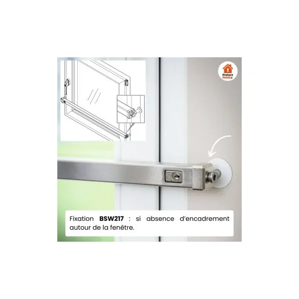 Barre blindée transversale pour fenêtre ABUS FRP217