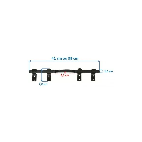 Barre de sécurité pour volet L 41cm / 98cm Noire