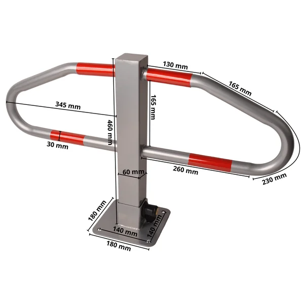 Barrière de parking 465x750 mm - incluant du ruban réfléchissant