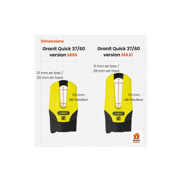 Bloque disque universel ABUS Granit Quick 37/60 SRA