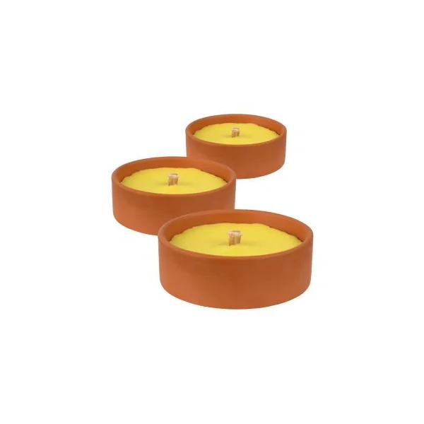 Bougie anti moustique citronnelle terre cuite x3