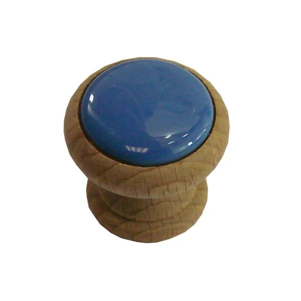 Bouton de meuble BLEU AZUR en porcelaine