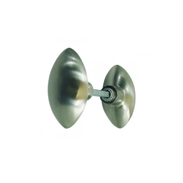 Bouton Double OLIVE 6 mm alu Nickelé Satiné