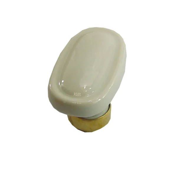 Bouton simple DUBARRY blanc en porcelaine