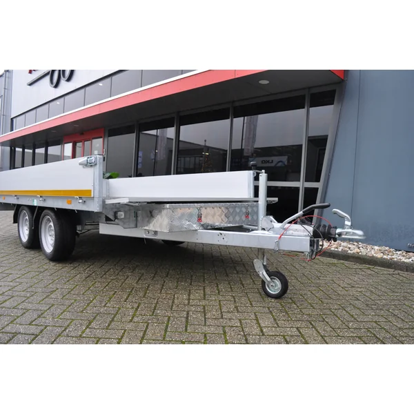 Boîte à timon en aluminium 1200x380x195 mm - 2,5 mm Épaisseur de paroi - idéal pour les remorques plateau et les transporteurs de voitures - étanche et résistant à la poussière - avec fermeture à sangle