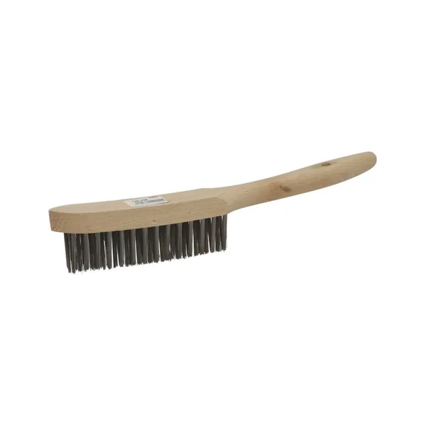 Brosse métallique 3 rangs – acier, manche bois incurvé – spécial soudure