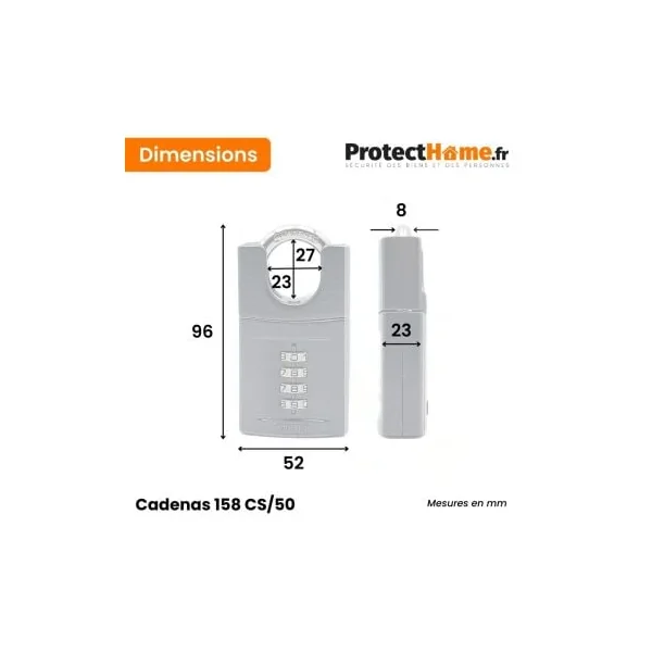 Cadenas a chiffre ABUS haute sécurité 158CS/50