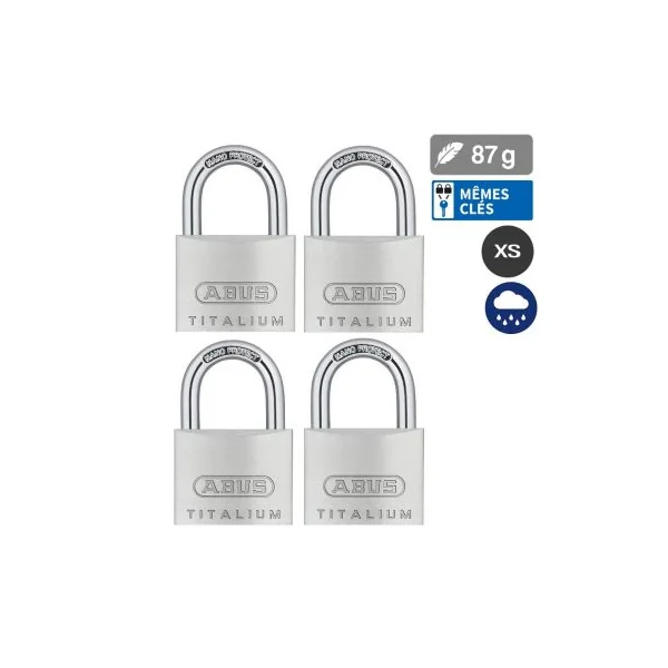 Cadenas Abus 64 Titalium 40 QUADS Spécial Extérieur