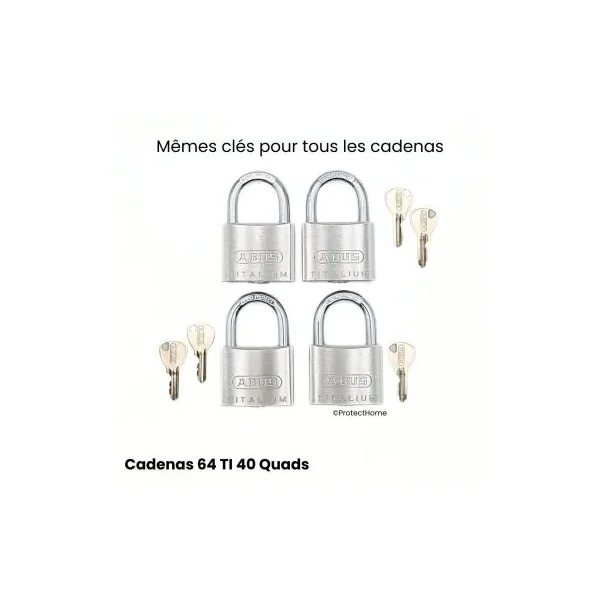 Cadenas Abus 64 Titalium 40 QUADS Spécial Extérieur