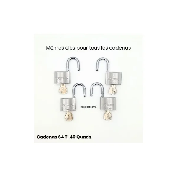 Cadenas Abus 64 Titalium 40 QUADS Spécial Extérieur