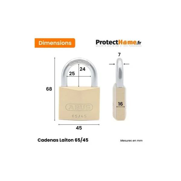 Cadenas Abus 65 Laiton spécial extérieur