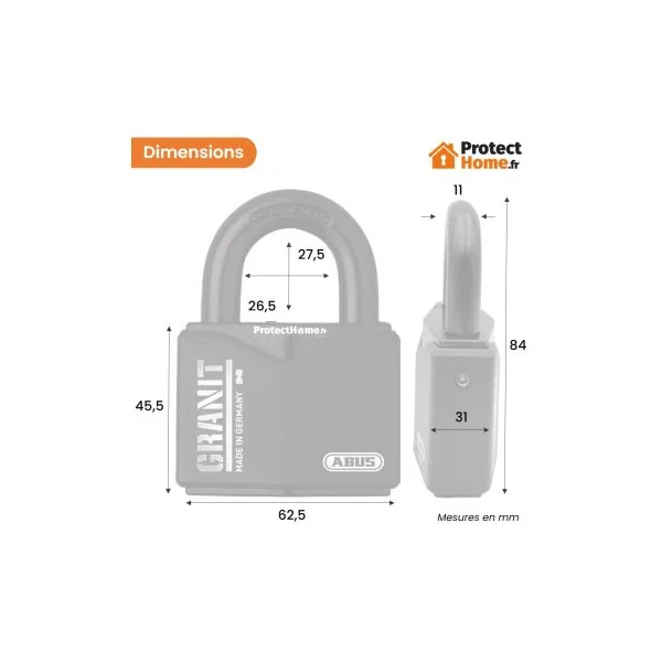 Cadenas Abus granit 37/55 anse large
