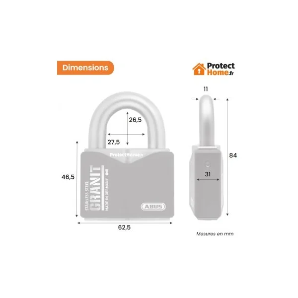 Cadenas Abus granit 37ST/55 conditions extrêmes