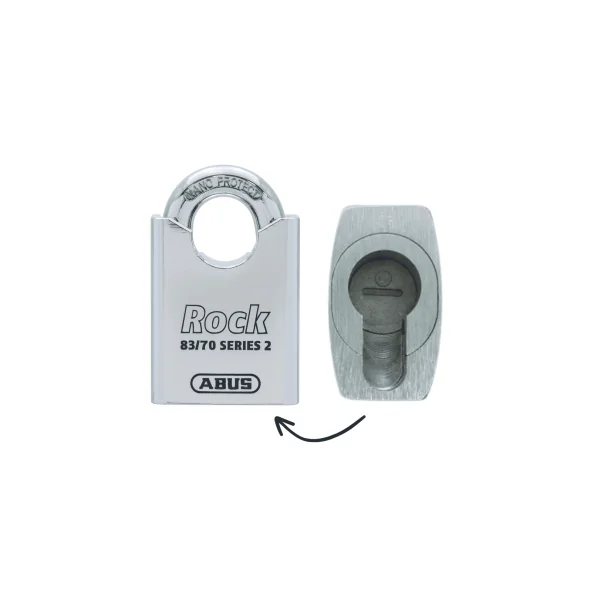 Cadenas demi cylindre Abus 83CS/70 Rock résistance extrême