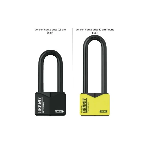 Cadenas Granit très haute sécurité avec haute anse 37/55HB