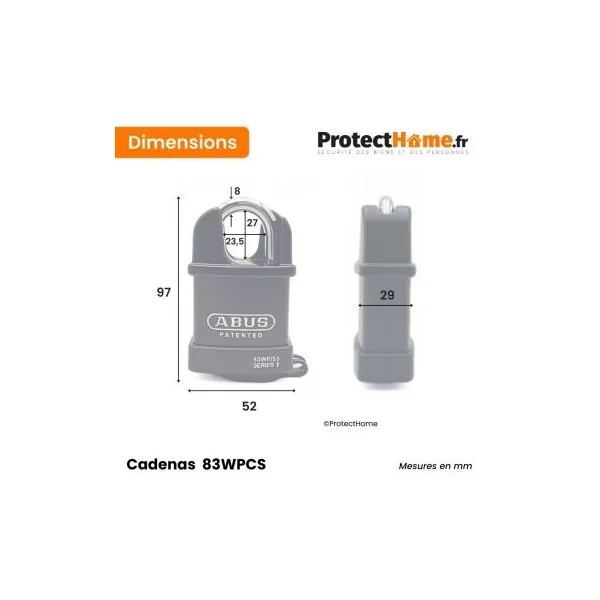 Cadenas haute résistance intempéries 83WPCS compatible Bravus/83
