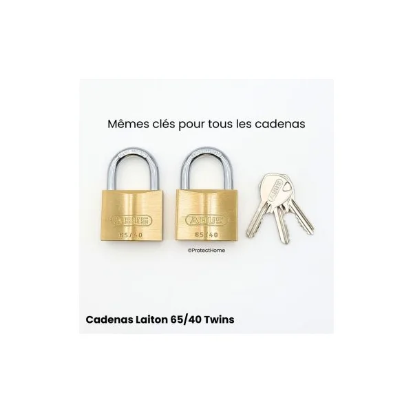 Cadenas Laiton Abus 65 twins s’entrouvrant pour extérieur