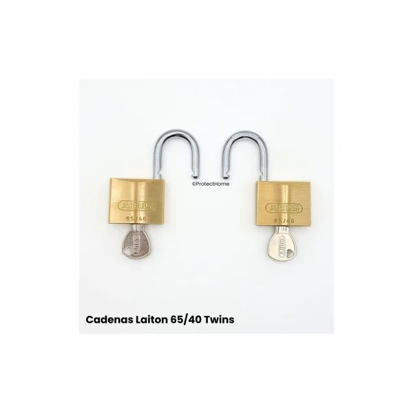 Cadenas Laiton Abus 65 twins s’entrouvrant pour extérieur