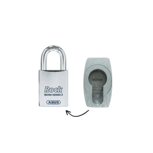 Cadenas sans cylindre abus 83/60-5 spécial demi cylindre