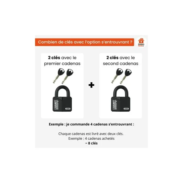 Cadenas s’entrouvrant avec les mêmes clés Abus Granit