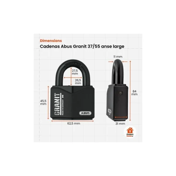Cadenas s’entrouvrant avec les mêmes clés Abus Granit