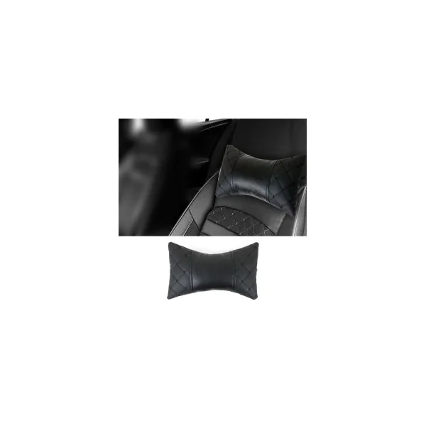 Car seat leather neck pillow