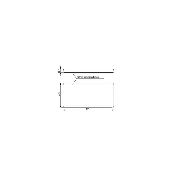 Catadioptre Blanc Rectangulaire Adhésif 95 x 44 mm