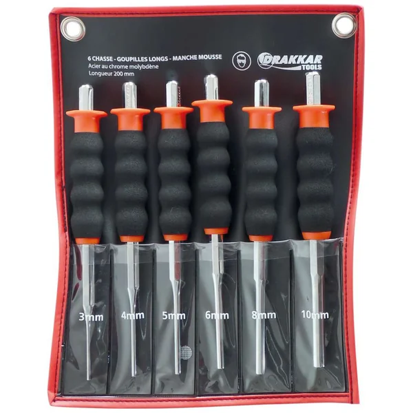 Chasse-goupilles Ø3 à Ø10 mm - Jeu de 6 pièces
