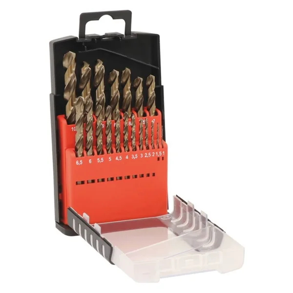 Coffret de 19 forets HSS M35 5% cobalt Ø 1 à 10 mm