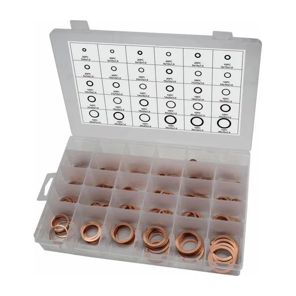 Coffret de Rondelles en Cuivre – 30 dimensions – 400 pièces