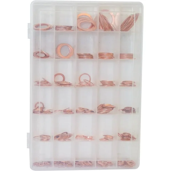 Coffret de Rondelles en Cuivre – 30 dimensions – 400 pièces