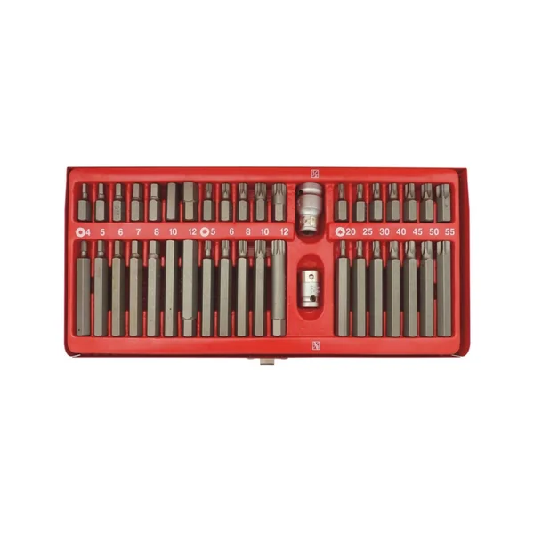 Coffret métallique 40 pièces – Embouts XZN, Hexagonaux, Torx® + Douilles 1/2'' et 3/8'' - Longueurs 30mm & 75mm