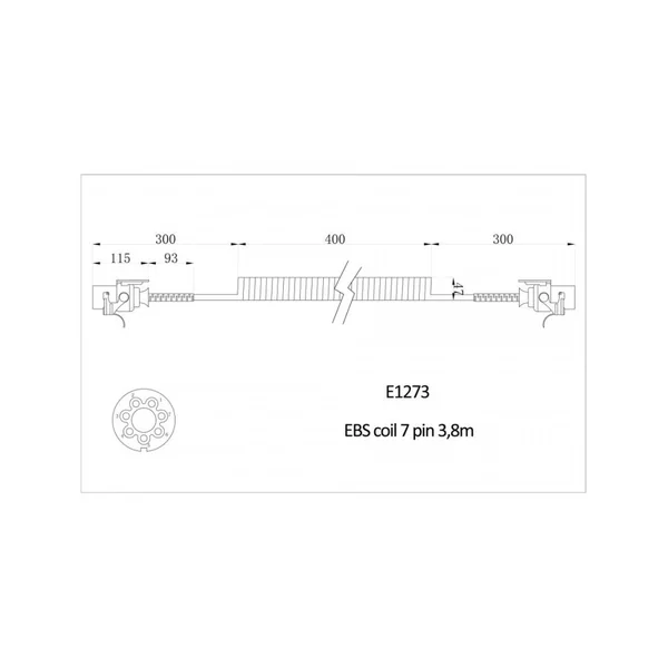 Cordon Électrique EBS 24V 7 Broches - Longueur 3,8 m