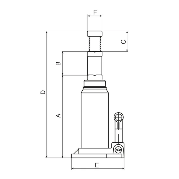 Cric Bouteille Hydraulique 10T - COMPAC