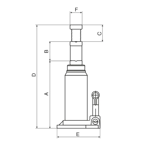 Cric bouteille hydraulique 20 tonnes – COMPAC