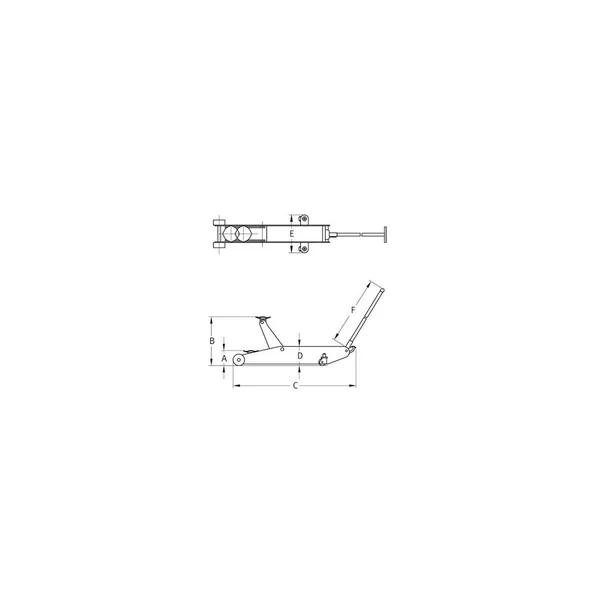 Cric Rouleur Hydraulique 6 Tonnes avec Pédale – Hauteur 145 à 560 mm – Longueur 1,27 m