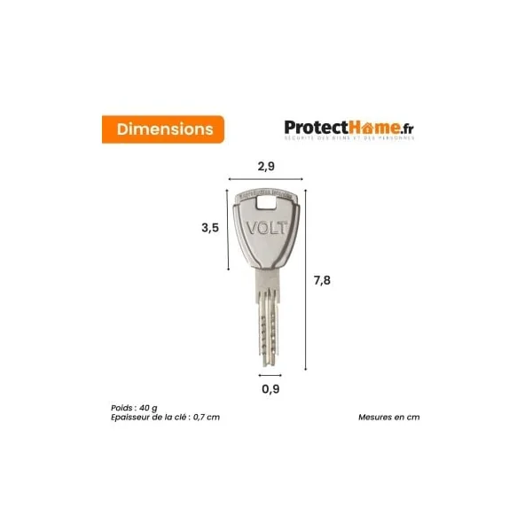 Cylindre bouton Vachette Volt A2P