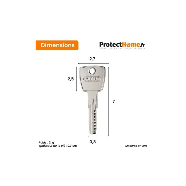 Cylindre de Haute Sécurité ABUS D6 à bouton