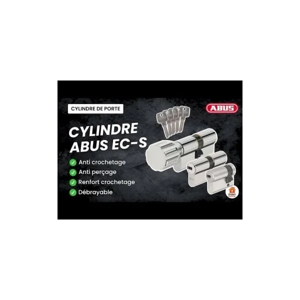 Cylindre de Très Haute Sécurité ABUS EC-S à bouton