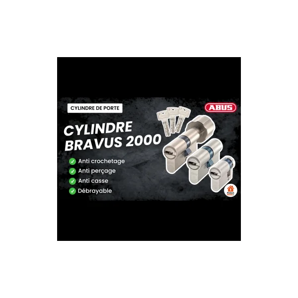 Cylindre porte Abus Bravus 2000 à Bouton