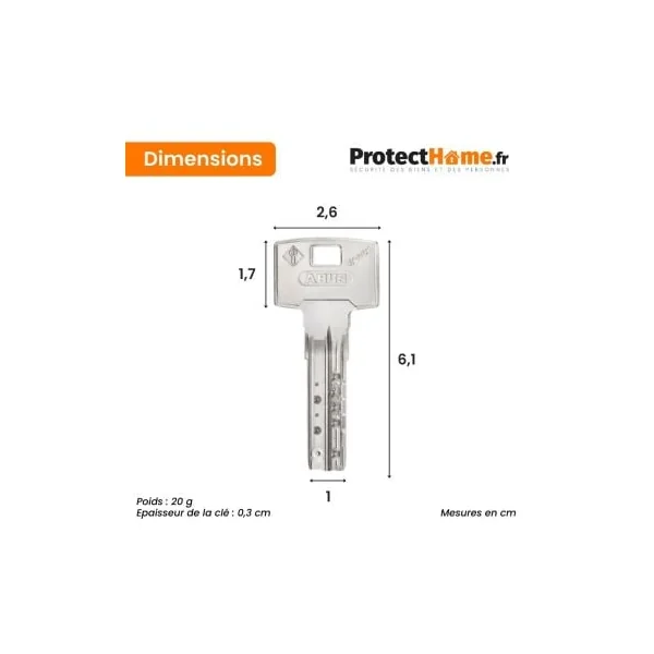 Cylindre serrure Abus Bravus 4000 bouton