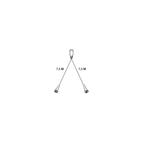 Câble Hapt type Aspöck - 7,5 mètres de long - 13 broches - avec 2x 5 broches Prises